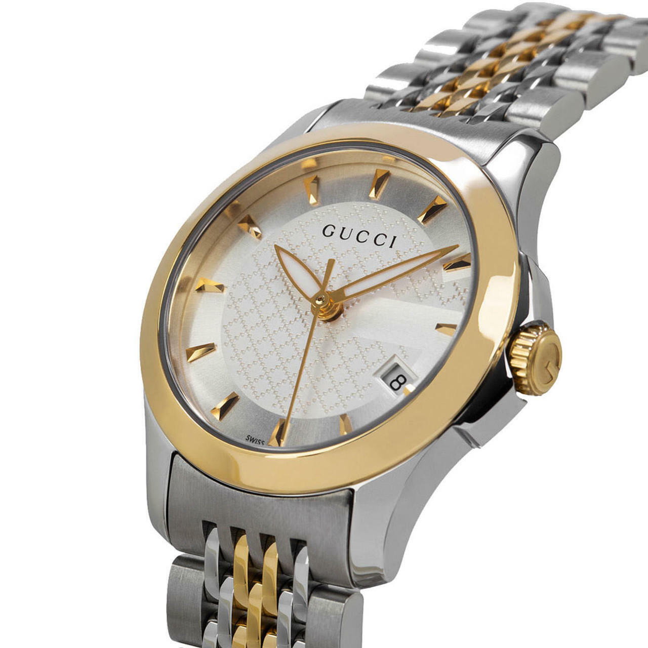 Buy Gucci G Timeless Silver Dial Two Tone Steel Strap Watch for Women - YA126511 in Pakistan