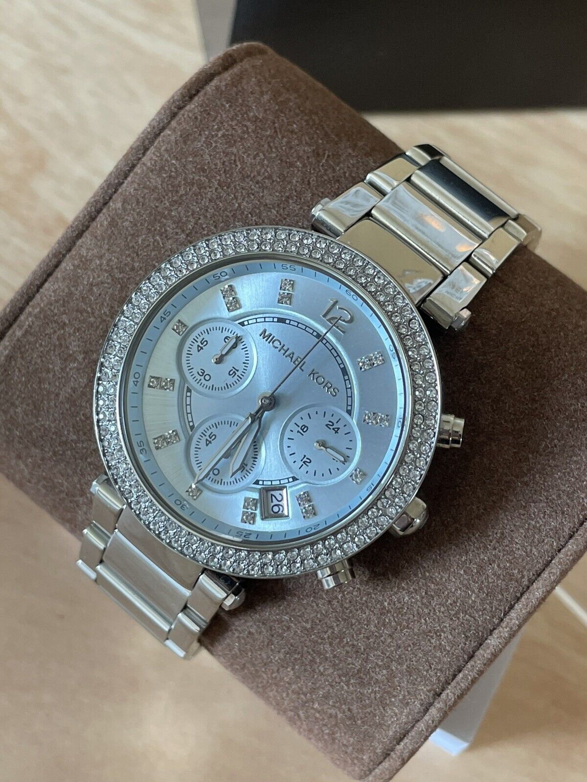 Buy Michael Kors Parker Blue Dial Silver Stainless Steel Ladies Watch - Mk6104 in Pakistan