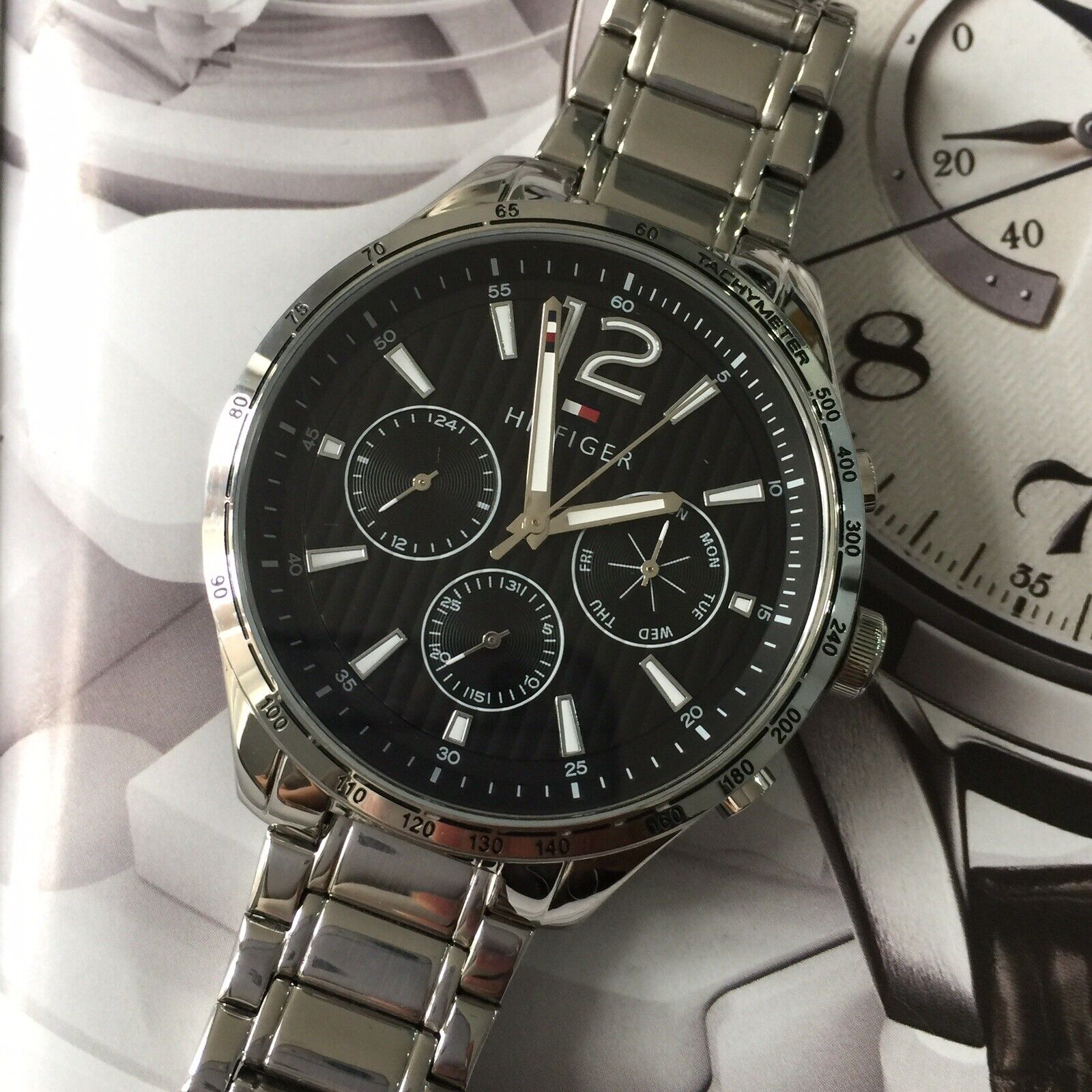 Buy Tommy Hilfiger Mens Quartz Stainless Steel Black Dial 44mm Watch - 1791469 in Pakistan