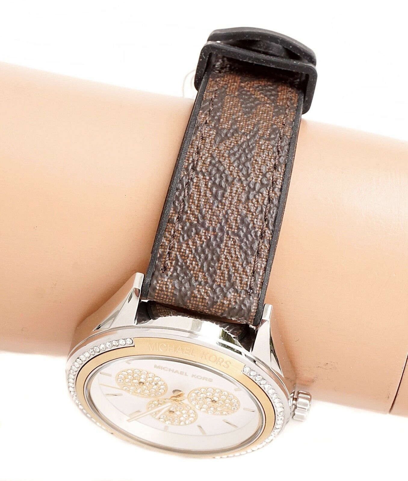 Buy Michael Kors White Dial Brown Leather Strap Watch for Women - Mk7205 in Pakistan