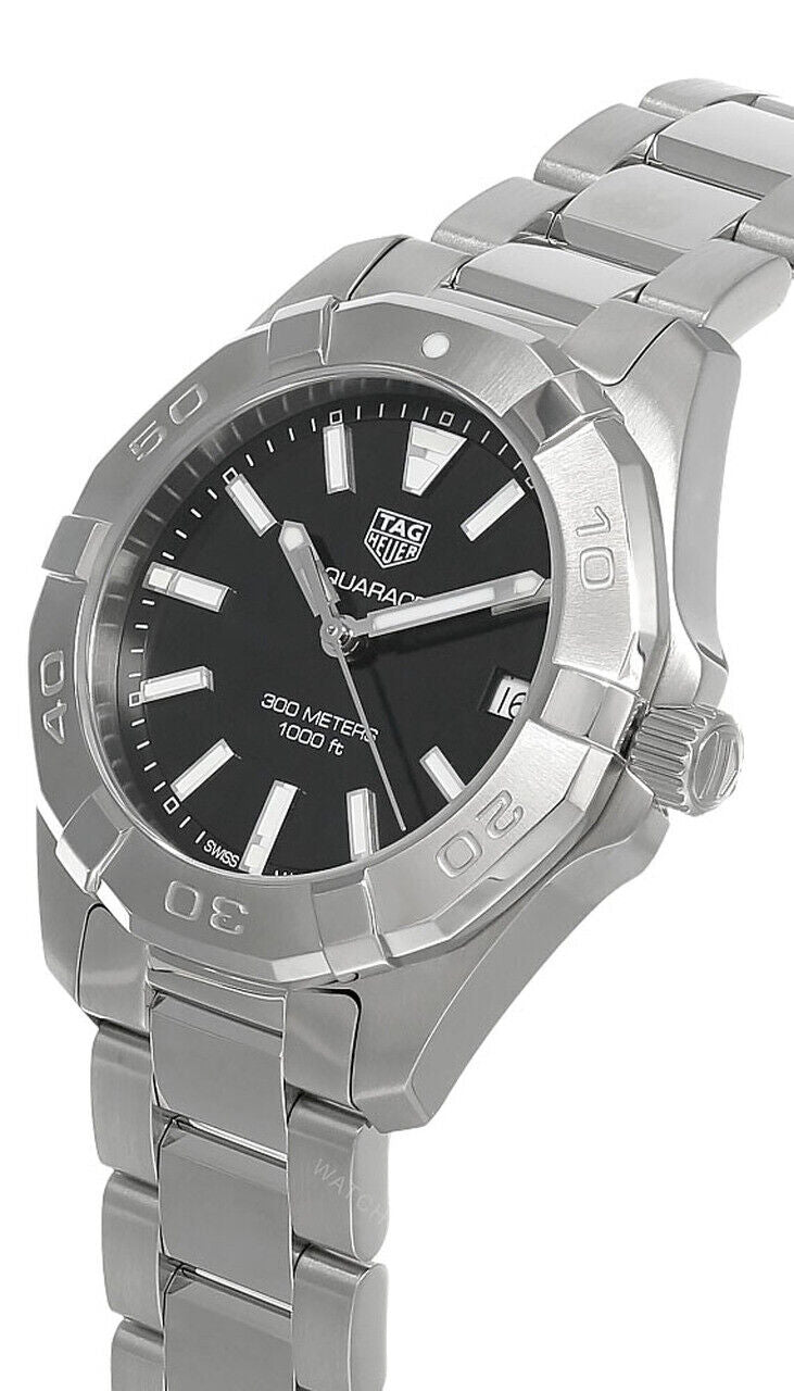 Buy Tag Heuer Aquaracer Black Dial Silver Steel Strap Watch for Women - WBD1310.BA0740 in Pakistan