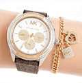 Buy Michael Kors White Dial Brown Leather Strap Watch for Women - Mk7205 in Pakistan