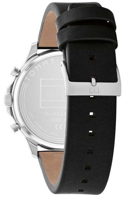 Buy Tommy Hilfiger Mens Quartz Black Leather Strap Grey Dial 44mm Watch - 1710495 in Pakistan