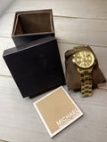 Buy Michael Kors Runway Gold Stainless Steel Gold Dial Chronograph Quartz Watch For Ladies - Mk5777 in Pakistan