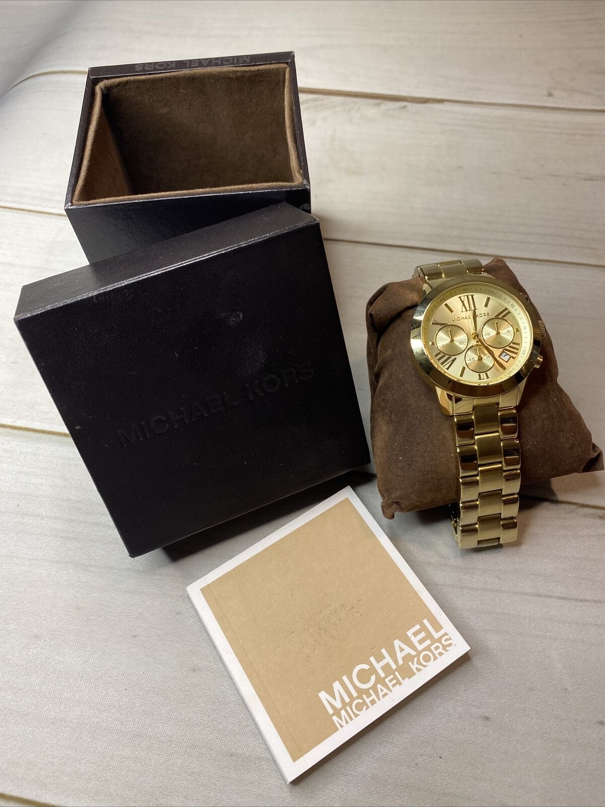 Buy Michael Kors Runway Gold Stainless Steel Gold Dial Chronograph Quartz Watch For Ladies - Mk5777 in Pakistan