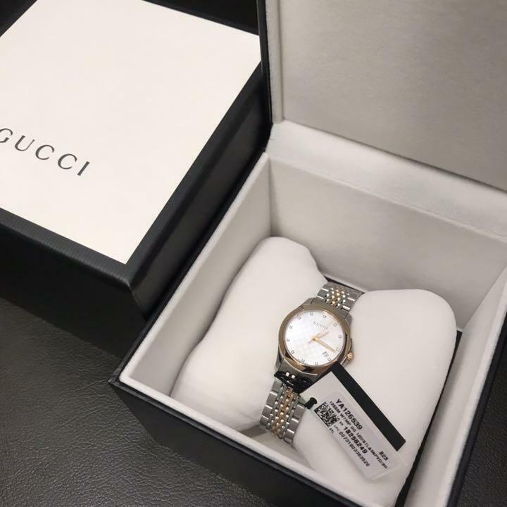 Buy Gucci G-Timeless Mother of Pearl Dial Two Tone Steel Strap Watch for Women - YA126539 in Pakistan