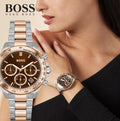 Buy Hugo Boss Womens Quartz Two-tone Stainless Steel Brown Dial 38mm Watch - 1502617 in Pakistan