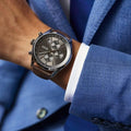 Buy Hugo Boss Mens Chronograph Quartz Leather Strap Grey Dial 44mm Watch - 1513476 in Pakistan