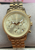 Buy Michael Kors Ritz Chronograph Gold Dial Gold Stainless Steel Strap Ladies Watch - Mk5676 in Pakistan