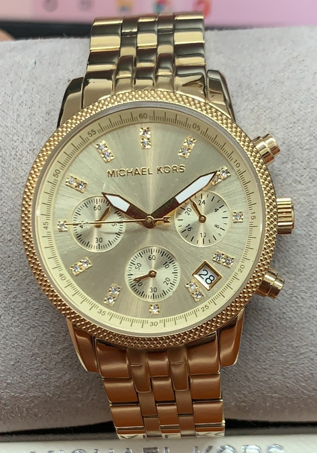 Buy Michael Kors Ritz Chronograph Gold Dial Gold Stainless Steel Strap Ladies Watch - Mk5676 in Pakistan