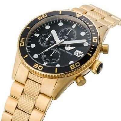 Buy Emporio Armani Black Dial Gold Steel Strap Watch for Men - AR5857 in Pakistan