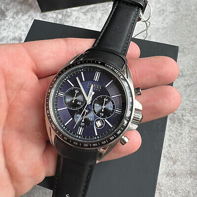 Buy Hugo Boss Drivers Blue Dial Black Leather Strap Watch for Men - 1513077 in Pakistan