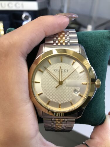 Buy Gucci G Timeless Silver Dial Two Tone Steel Strap Watch for Men - YA126409 in Pakistan