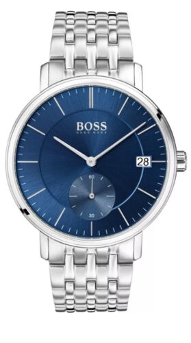 Buy Hugo Boss Mens Quartz Silver Stainless Steel Blue Dial 40mm Watch - 1513642 in Pakistan