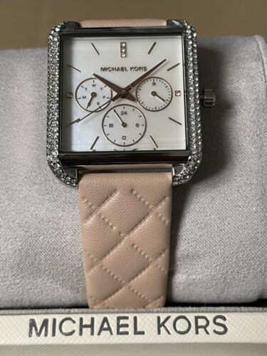 Buy Michael Kors Drew Silver Glitz Mother Of Pearl Dial Pink Leather Watch for Women - Mk2768 in Pakistan