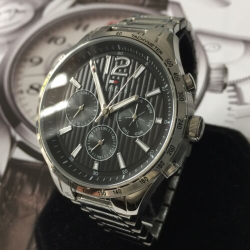 Buy Tommy Hilfiger Mens Quartz Stainless Steel Black Dial 44mm Watch - 1791469 in Pakistan