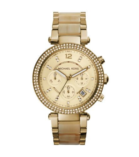 Buy Michael Kors Parker Chronograph Champagne Gold Dial Gold Steel Strap Ladies Watch - Mk5632 in Pakistan
