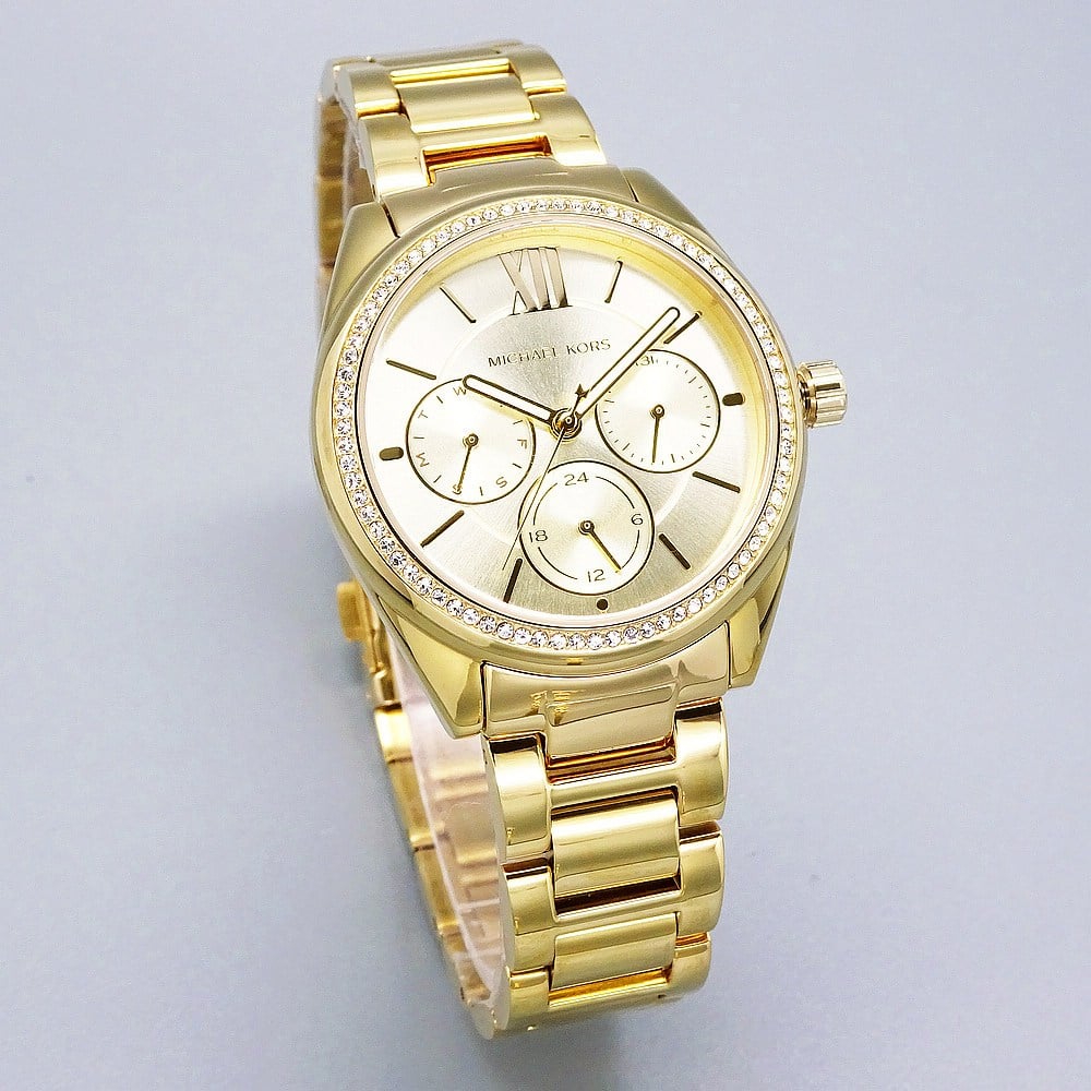 Buy Michael Kors Silver Dial Gold Steel Strap Watch for Women - MK7090 in Pakistan