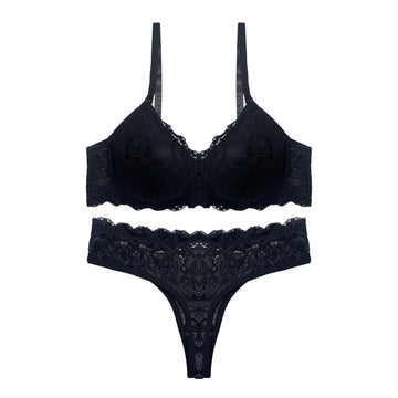 Buy Setbre Lacy Padded Bra and Panty Set Black in Pakistan