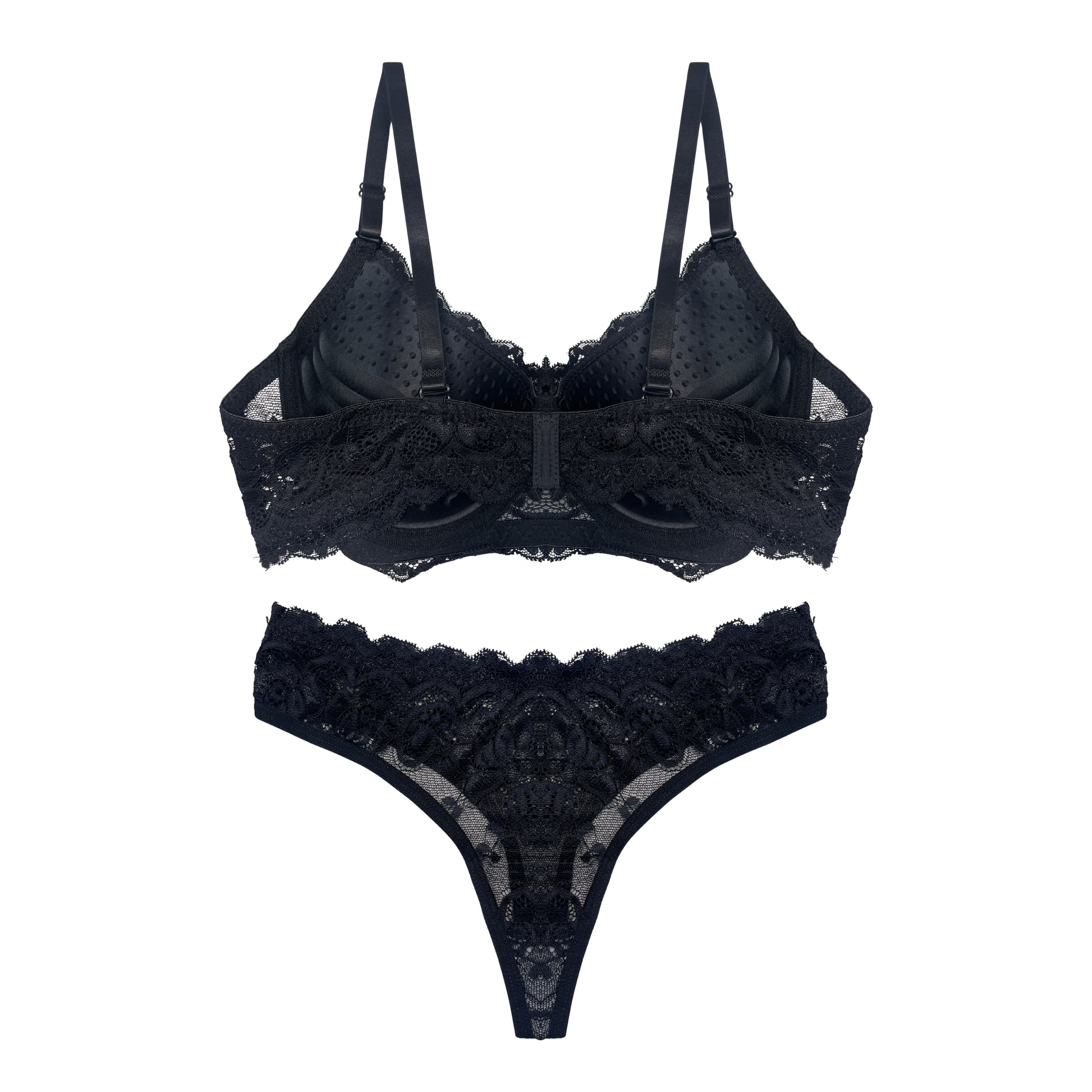 Buy Setbre Lacy Padded Bra and Panty Set Black in Pakistan