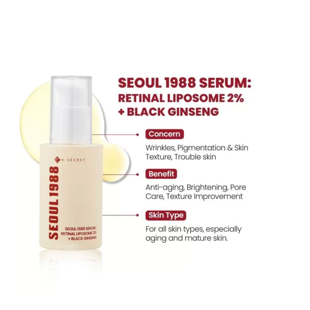 Buy K-Secret Seoul 1988 Serum Retinal Liposome 2% + Black Ginseng - 30ml in Pakistan