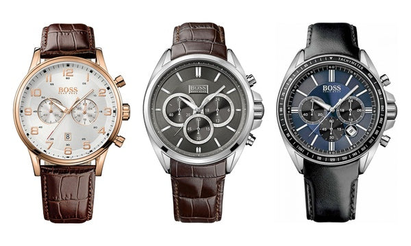 Buy Hugo Boss Drivers Blue Dial Black Leather Strap Watch for Men - 1513077 in Pakistan