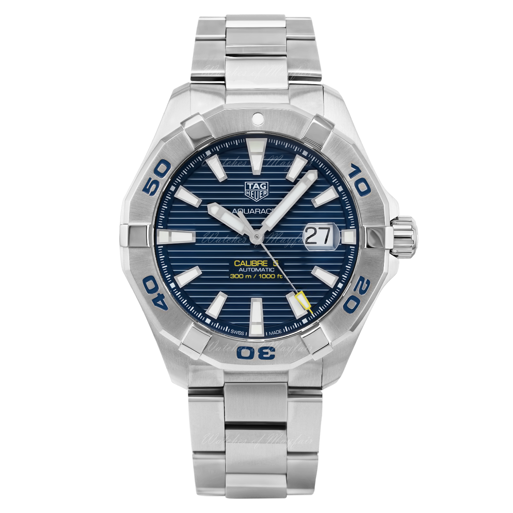 Buy Tag Heuer Aquaracer Blue Dial Silver Steel Strap Watch for Men - WAY2012.BA0927 in Pakistan
