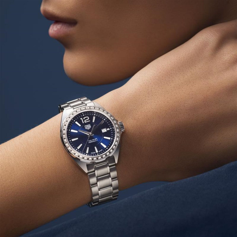 Buy Tag Heuer Formula 1 Quartz Blue Dial with Diamonds Silver Steel Strap Watch for for Women - WBJ1316.BA0666 in Pakistan