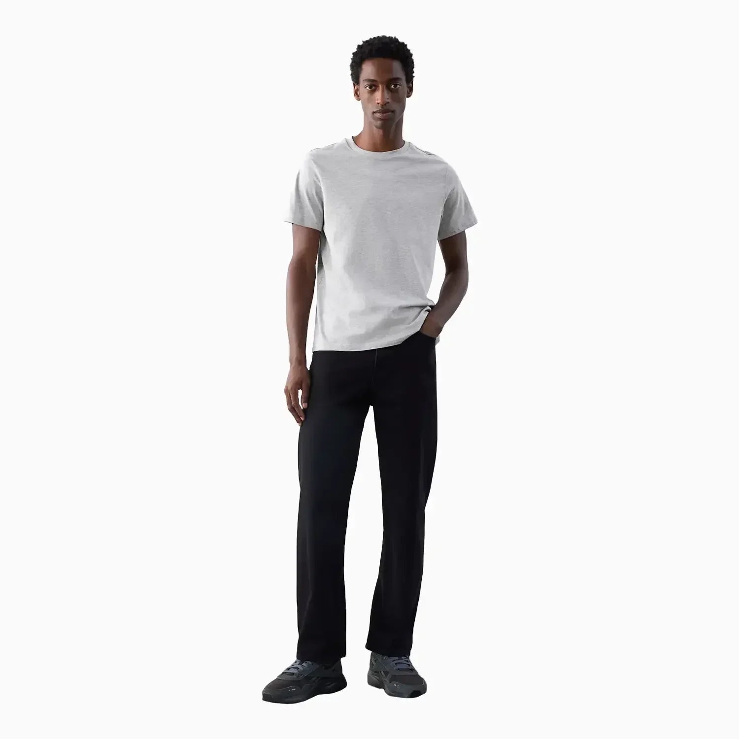 Buy Men's Regular Fit Short Sleeve T-Shirt - Gray Melange in Pakistan