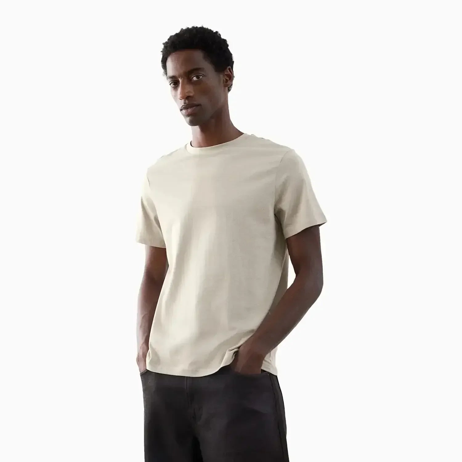 Buy Men's Regular Fit Short Sleeve T-Shirt - Light Beige in Pakistan