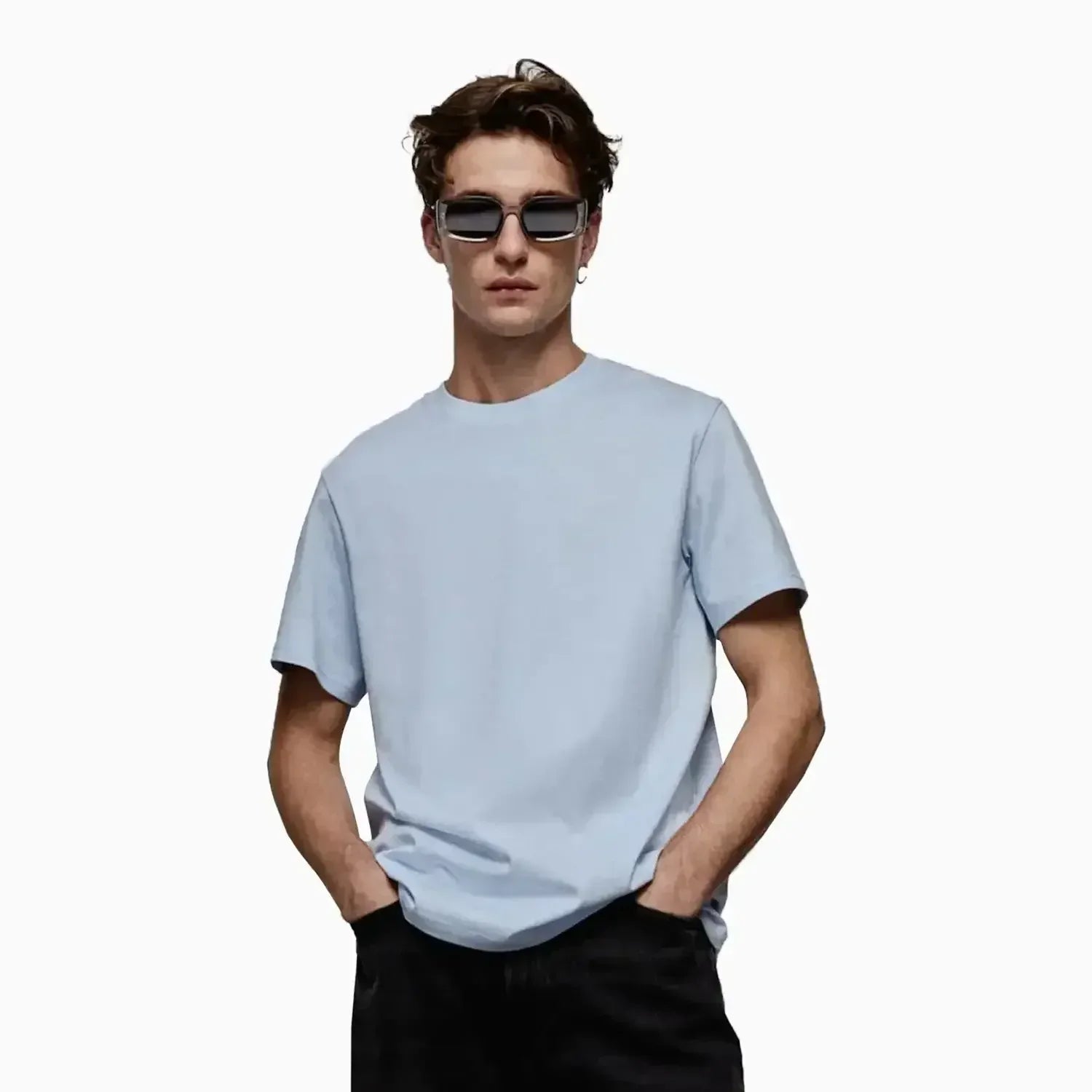 Buy Men's Regular Fit Short Sleeve T-Shirt -Sky Blue in Pakistan