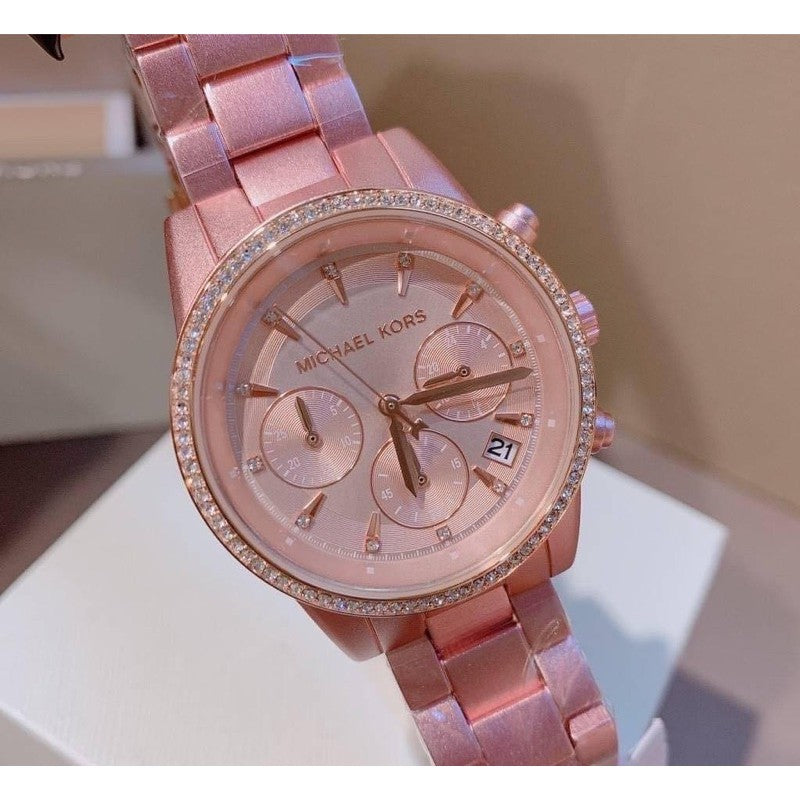 Buy Michael Kors Ritz Chronograph Pink Aluminium Watch for Women - Mk6753 in Pakistan