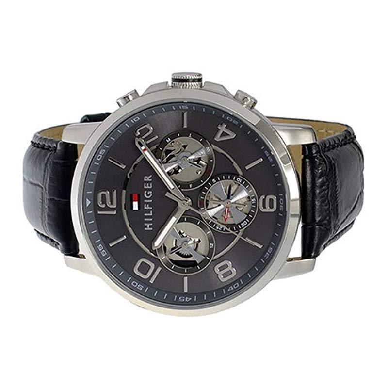 Buy Tommy Hilfiger Mens Quartz Leather Strap Multi Dial Grey Dial 44mm Watch - 1791289 in Pakistan
