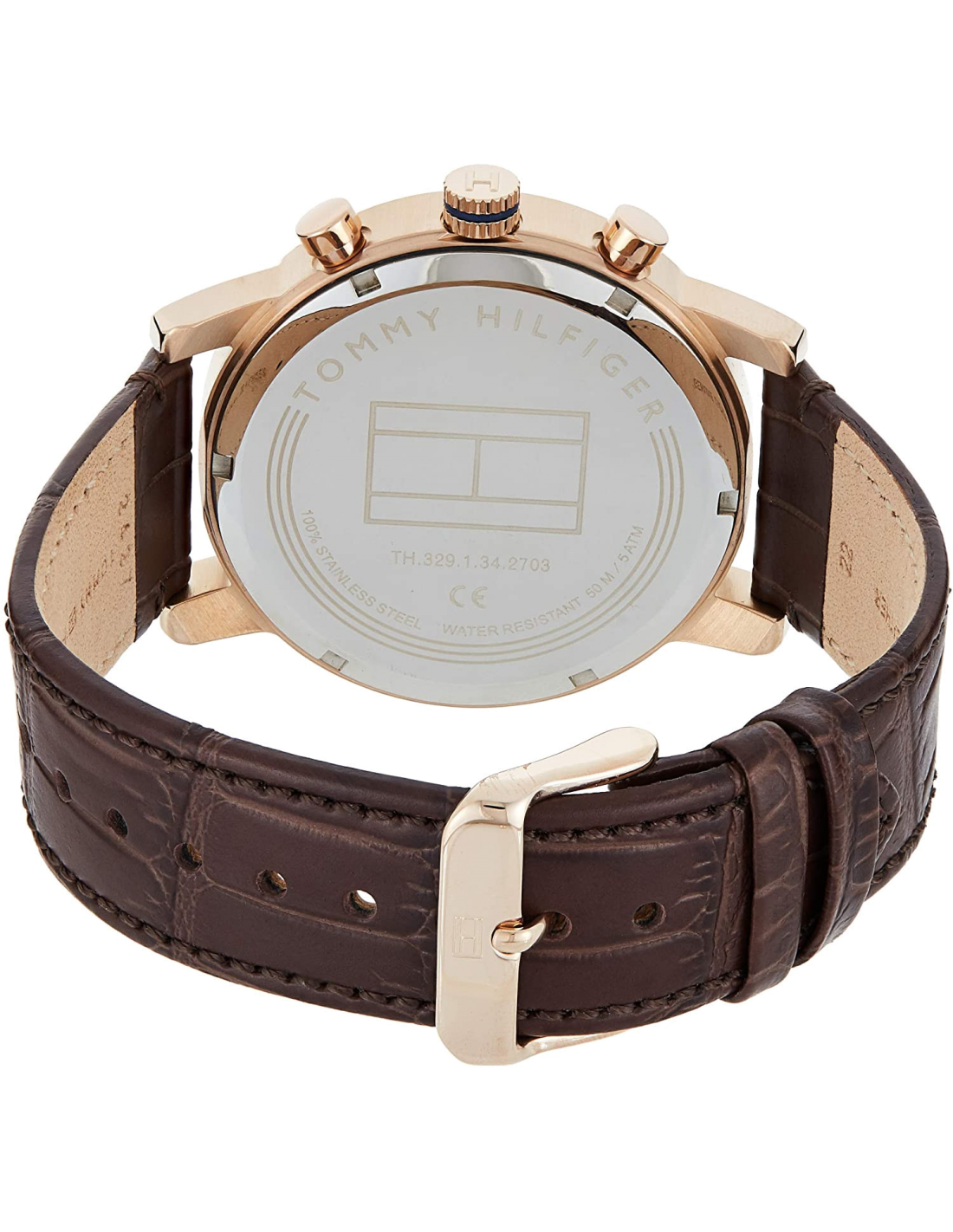 Buy Tommy Hilfiger Mens Quartz Leather Strap Brown Dial 44mm Watch - 1710400 in Pakistan