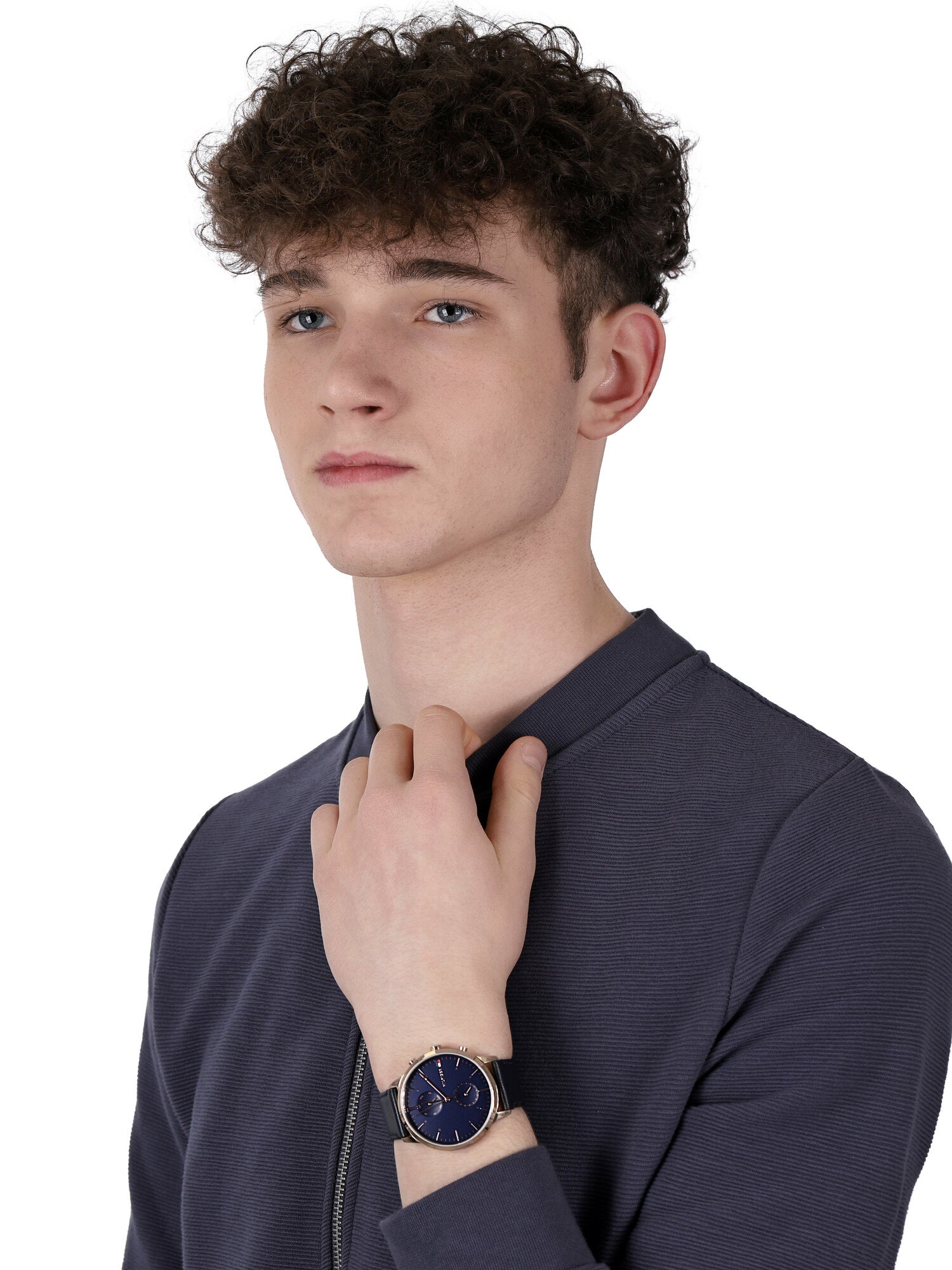 Buy Tommy Hilfiger Mens Quartz Leather Strap Blue Dial 44mm Watch - 1710405 in Pakistan