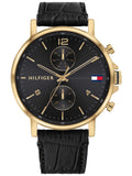 Buy Tommy Hilfiger Mens Quartz Leather Strap Black Dial 44mm Watch - 1710417 in Pakistan