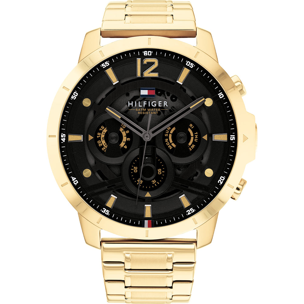 Buy Tommy Hilfiger Men's Quartz Gold Stainless Steel Black Dial 50mm Watch 1710511 in Pakistan