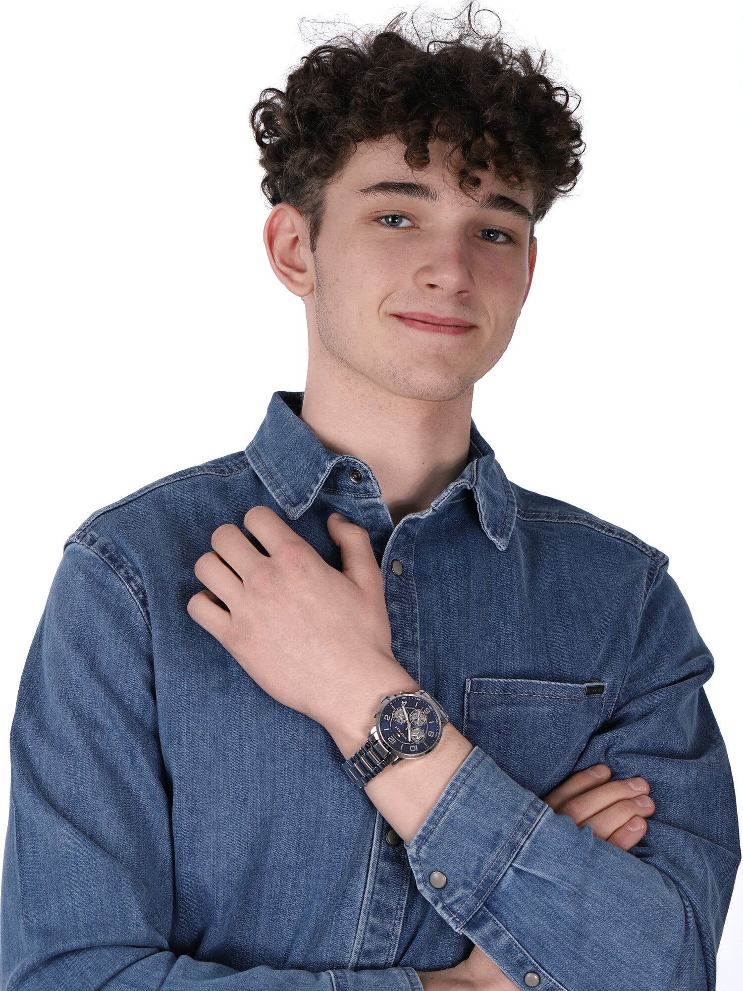 Buy Tommy Hilfiger Mens Quartz Stainless Steel Blue Dial 44mm Watch - 1791293 in Pakistan