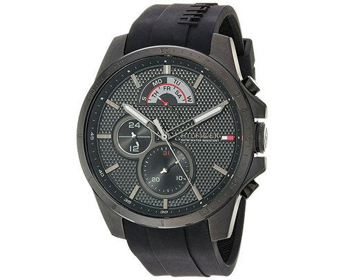 Buy Tommy Hilfiger Mens Quartz Black Silicone Strap Black Dial 46mm Watch - 1791352 in Pakistan