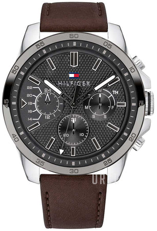 Buy Tommy Hilfiger Mens Quartz Leather Strap Grey Dial 48mm Watch - 1791562 in Pakistan