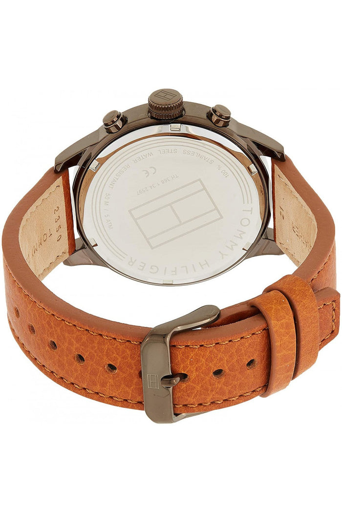 Buy Tommy Hilfiger Mens Quartz Brown Leather Strap Brown Dial 44mm Watch - 1791594 in Pakistan