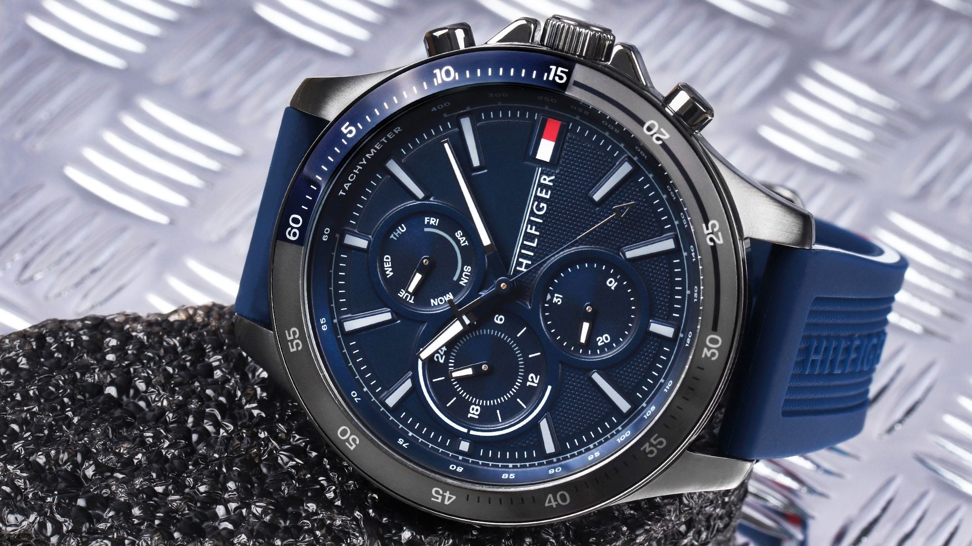 Buy Tommy Hilfiger Mens Quartz Silicone Strap Blue Dial 46mm Watch - 1791721 in Pakistan