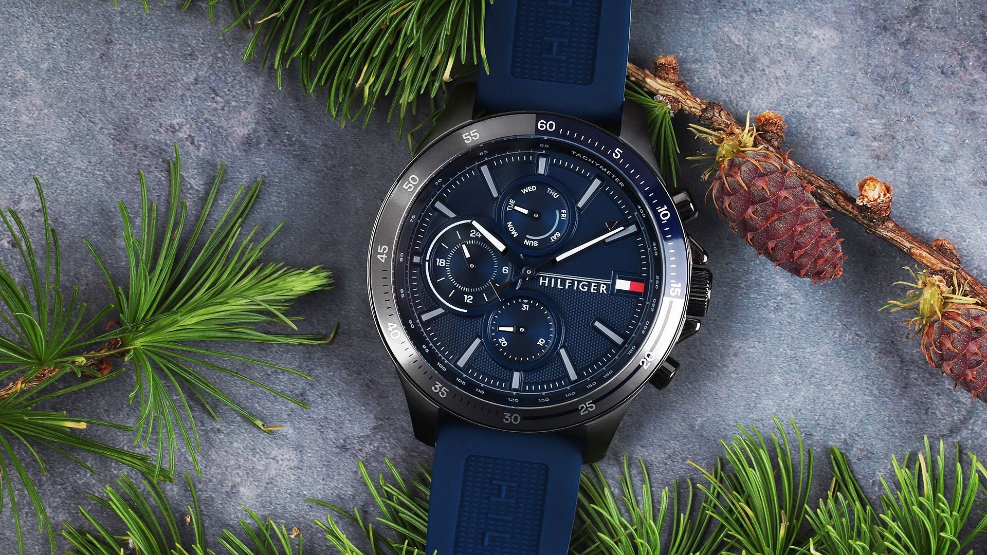 Buy Tommy Hilfiger Mens Quartz Silicone Strap Blue Dial 46mm Watch - 1791721 in Pakistan