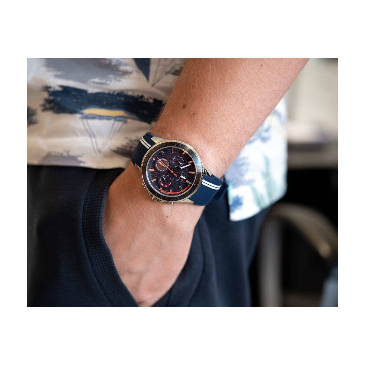 Buy Tommy Hilfiger Mens Quartz Blue Silicone Strap Blue Dial 45mm Watch - 1791859 in Pakistan