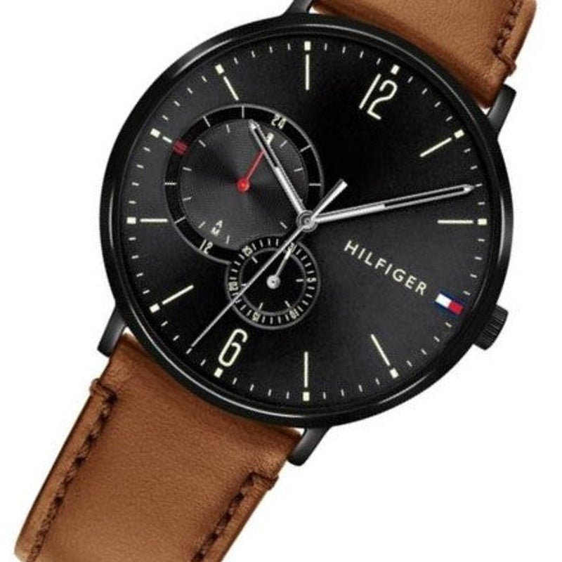 Buy Tommy Hilfiger Men's Quartz Leather Strap Black Dial 40mm Watch - 1791510 in Pakistan