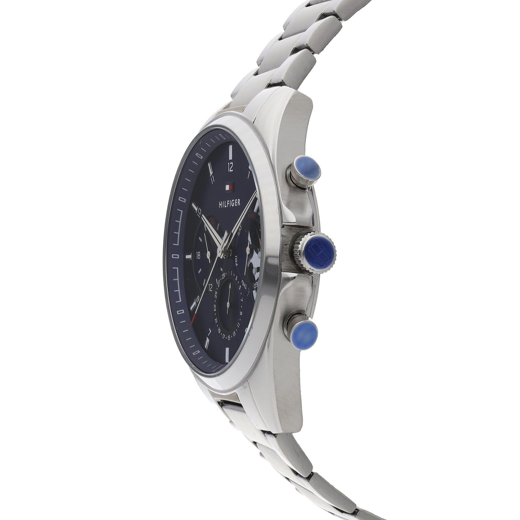 Buy Tommy Hilfiger Mens Quartz Silver Stainless Steel Blue Dial 44mm Watch - 1710448 in Pakistan