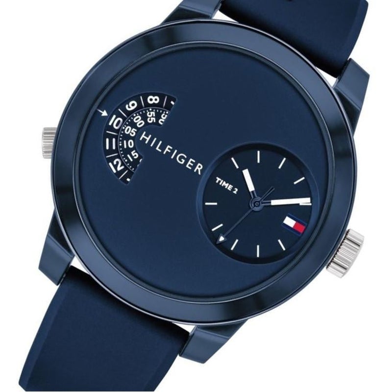 Buy Tommy Hilfiger Mens Quartz Silicone Strap Blue Dial 44mm Watch - 1791556 in Pakistan