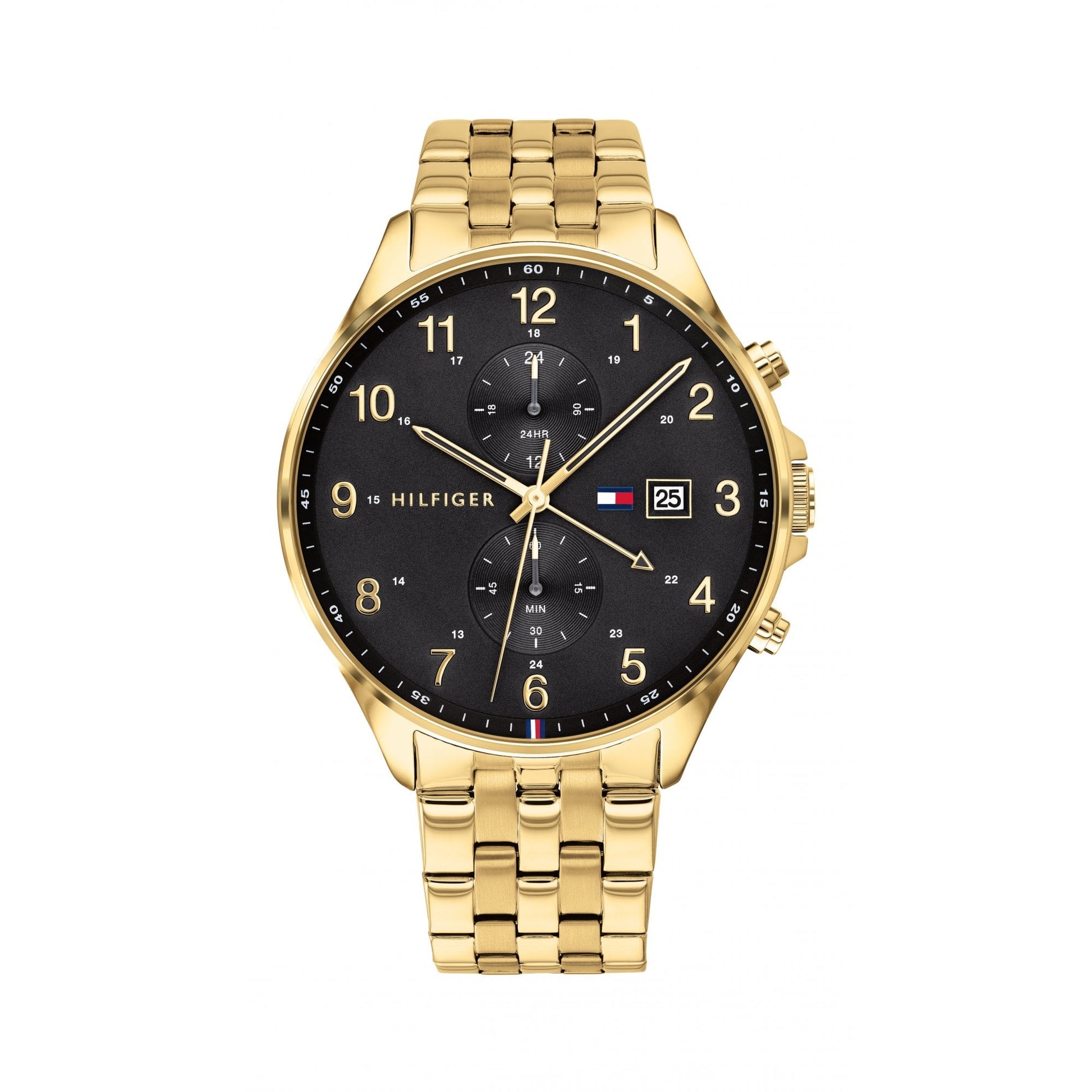 Buy Tommy Hilfiger Mens Quartz Gold Stainless Steel Black Dial 44mm Watch - 1791708 in Pakistan