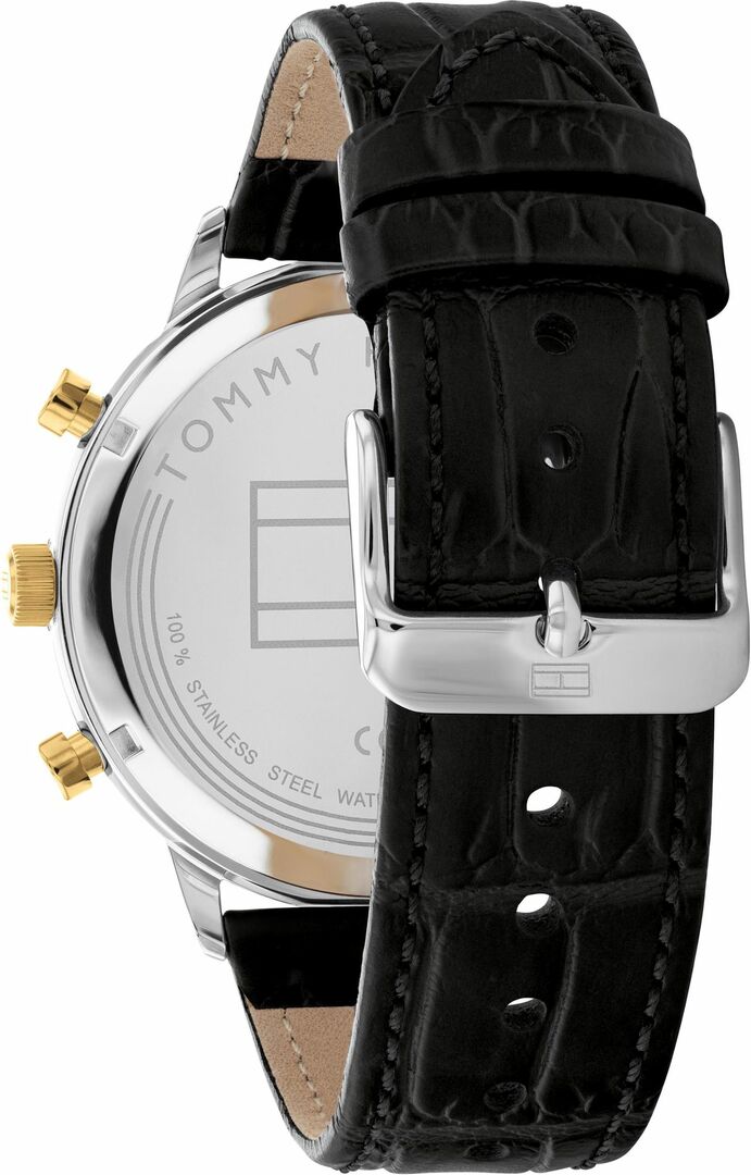 Buy Tommy Hilfiger Leonard Black Dial Black Leather Strap Watch for Men - 1791986 in Pakistan