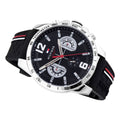 Buy Tommy Hilfiger Mens Quartz Silicone Strap Black Dial 46mm Watch - 1791473 in Pakistan